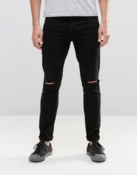 Стретчевые джинсы с рваной отделкой Religion - Черный