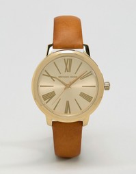 Часы со светло-коричневым кожаным ремешком Michael Kors Hartman MK2521