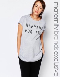 Домашняя футболка для беременных с надписью Napping For Two Bluebelle
