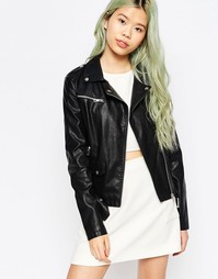 Байкерская куртка из искусственной кожи Vero Moda Risk - Черный