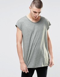 Фактурная oversize‑футболка без рукавов с необработанным краем ASOS