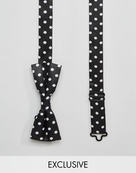 Черный галстук-бабочка в горошек Reclaimed Vintage - Черный