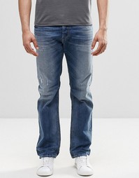 Прямые джинсы с потертостями Diesel Waykee 853Y - Умеренный выбеленный