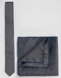 Набор из галстука и платка для нагрудного кармана Minimum - Синий