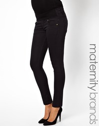 Зауженные эластичные джинсы черного оттенка Isabella Oliver
