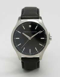 Часы с черным кожаным ремешком Armani Exchange AX2182 - Черный