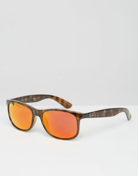 Вайфареры с зеркальными стеклами Ray-Ban 0RB4202 - Коричневый