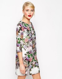 Цельнокройное платье с блочным цветочным принтом ASOS - Мульти