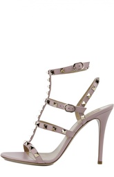 Кожаные босоножки на шпильке с металлическими шипами Valentino