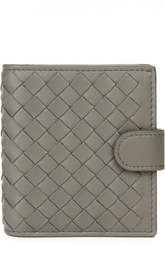 Кожаное портмоне на кнопке с плетением intrecciato Bottega Veneta