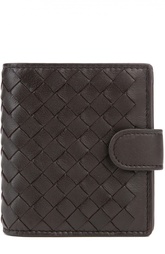 Кожаное портмоне на кнопке с плетением intrecciato Bottega Veneta