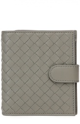 Кожаный кошелек на кнопке с плетением intrecciato Bottega Veneta