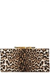 Меховой клатч с леопардовым принтом Jimmy Choo