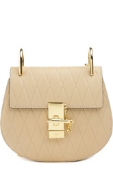 Кожаная сумка с тиснением и металлическим декором Chloé