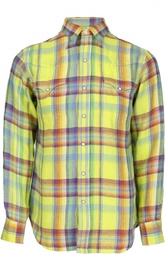 Льняная рубашка  в клетку madras Polo Ralph Lauren
