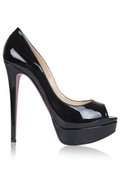 Черные Кожаные туфли Lady Peep 150 Christian Louboutin