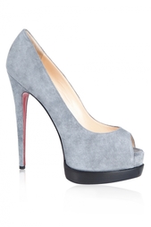 Серые Замшевые туфли Palais Royal Trepointe 140 Christian Louboutin