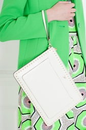 Кожаный клатч Zip and Go Pouch Studded Leather Diane von Furstenberg