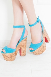 Замшевые босоножки Super Dombasle 160 Suede/Cork Christian Louboutin