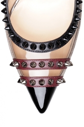 Туфли из замши, кожи и пластика Cloo 100 Christian Louboutin