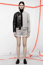 Бомбер из кожи и хлопка T by Alexander Wang