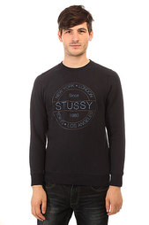 Толстовка классическая Stussy Round Stamp Crew Navy