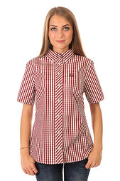 Рубашка в клетку женская Fred Perry Button Down Gingham Shirt Burgundy/White