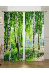 Фотошторы "Березовая аллея" Сирень