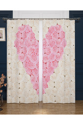 Фотошторы "Сердце из роз" Сирень