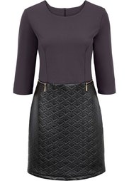 Платье в смеси материалов (черный) Bonprix