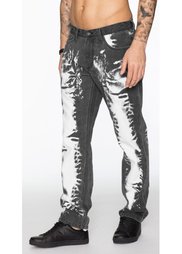 Джинсы Regular Fit Straight, длина (в дюймах) 32 (черный/белый) Bonprix