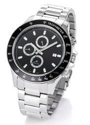 Мужские часы на металлическом браслете (черный) Bonprix