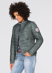 Стеганая куртка с аппликацией (серо-зеленый) Bonprix