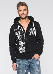 Трикотажная куртка Slim Fit (черный) Bonprix