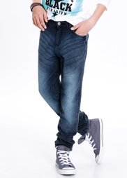 Джинсы Regular Fit в потертом стиле, Размеры  116-170 (черный деним) Bonprix