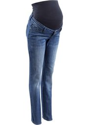 Мода для беременных: джинсы с прямыми узкими брючинами (темно-синий «потертый») Bonprix