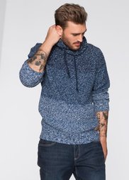 Пуловер Slim Fit с высоким воротом (синий меланж) Bonprix
