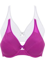 Бюстгальтер (2 шт.), чашка F (фиолетовая орхидея/белый) Bonprix
