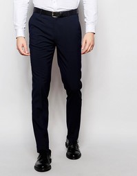 Темно-синие эластичные брюки слим ASOS - Темно-синий