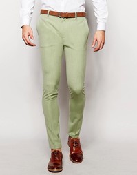 Зеленые супероблегающие брюки ASOS - Светло-зеленый