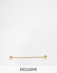 Золотистая планка для воротника с шарами на концах Reclaimed Vintage