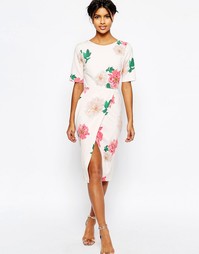 Платье с запахом и цветочным принтом ASOS Occasion - Мульти