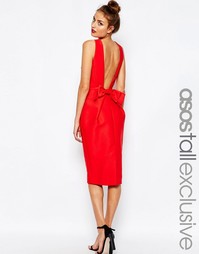 Фактурное платье с бантом сзади ASOS TALL - Красный