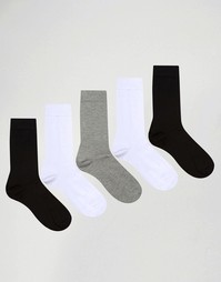 Набор из 5 пар носков ASOS, СКИДКА 33% - Monochrome