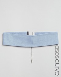 Трикотажное ожерелье-чокер ASOS CURVE - Синий