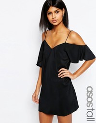 Платье с открытыми плечами ASOS TALL - Черный