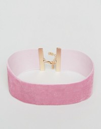 Широкое бархатное ожерелье‑чокер ASOS - Розовый