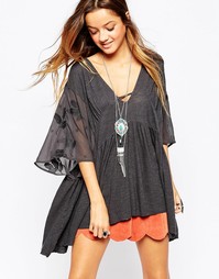 Кафтан Free People Sunny - Slate