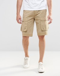 Удлиненные шорты песочного цвета с карманами-карго ASOS - Stone