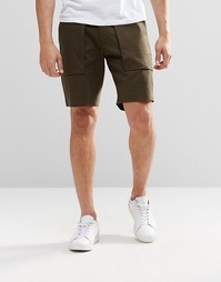 Длинные шорты цвета хаки с карманами ASOS - Glocal